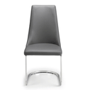 Como Grey Leather Cantelever Dining Chair by Lavishway | Dining Chairs-20574