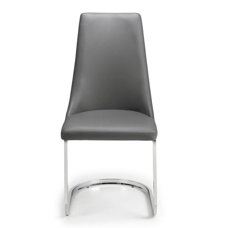 Como Grey Leather Cantelever Dining Chair by Lavishway | Dining Chairs-20574