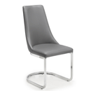 Como Grey Leather Cantelever Dining Chair by Lavishway | Dining Chairs-20573