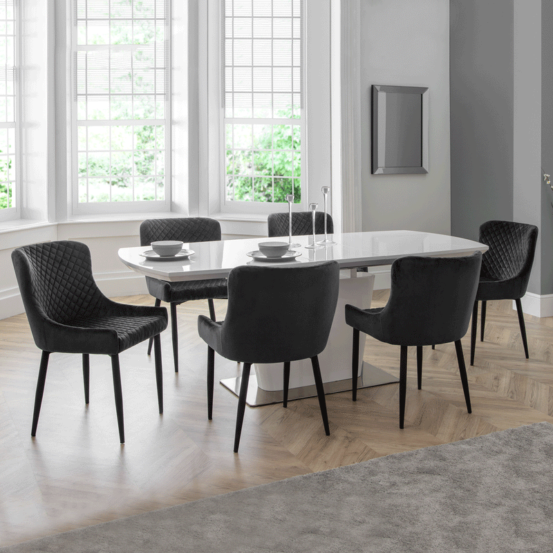 Como White High Gloss Extendable Dining Table by Lavishway | Dining Tables-20554
