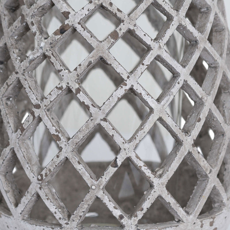 Conical Lattice Ceramic Hurricane Lantern by Lavishway | Candle Holders-50808