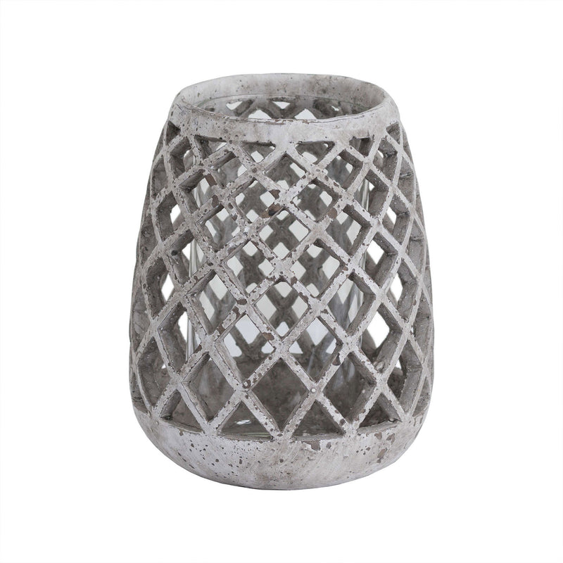 Conical Lattice Ceramic Hurricane Lantern by Lavishway | Candle Holders-50807