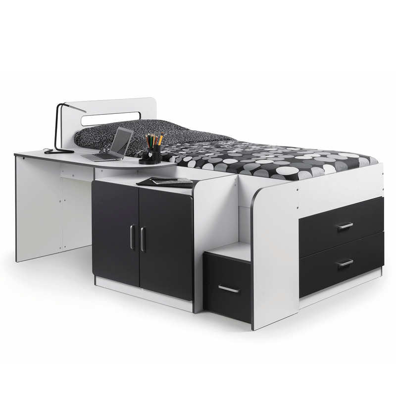 Cookie Matt White & Charcoal Grey Cabin Bed by Lavishway | Wooden Beds-20529