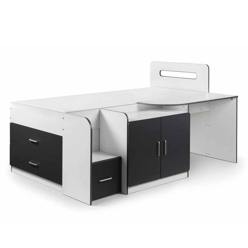 Cookie Matt White & Charcoal Grey Cabin Bed by Lavishway | Wooden Beds-20530