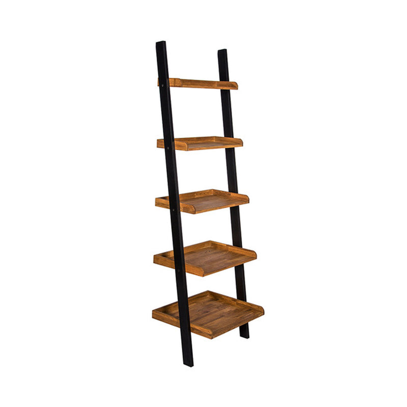 Copenhagen Oak & Black Ladder Shelf by Lavishway | Book Shelves and Cabinets-28566