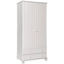 Copenhagen White 2 Door Tall Wardrobe by Lavishway | Wardrobe-45536