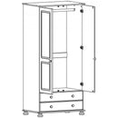 Copenhagen White 2 Door Tall Wardrobe by Lavishway | Wardrobe-45541