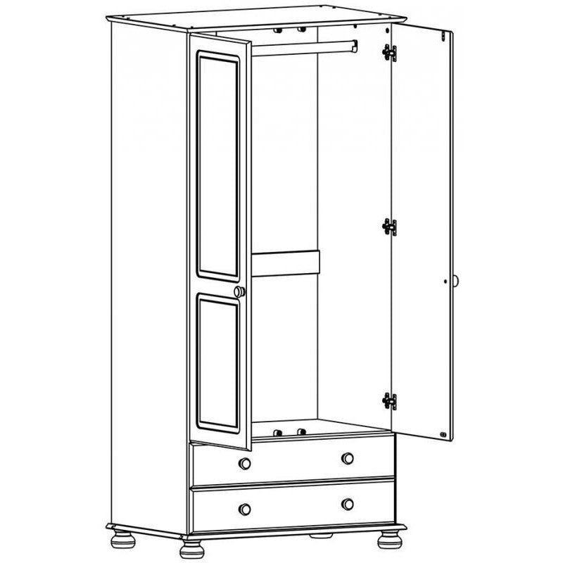 Copenhagen White 2 Door Tall Wardrobe by Lavishway | Wardrobe-45541
