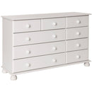 Copenhagen White Wooden 3 Over 6 Drawer Chest by Lavishway | Chest Of Drawers-45608