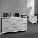 Copenhagen White Wooden 3 Over 6 Drawer Chest by Lavishway | Chest Of Drawers-45607