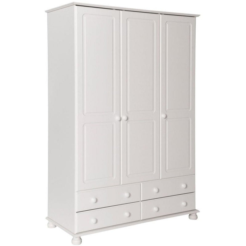 Copenhagen White 3 Door Wardrobe by Lavishway | Wardrobe-45577