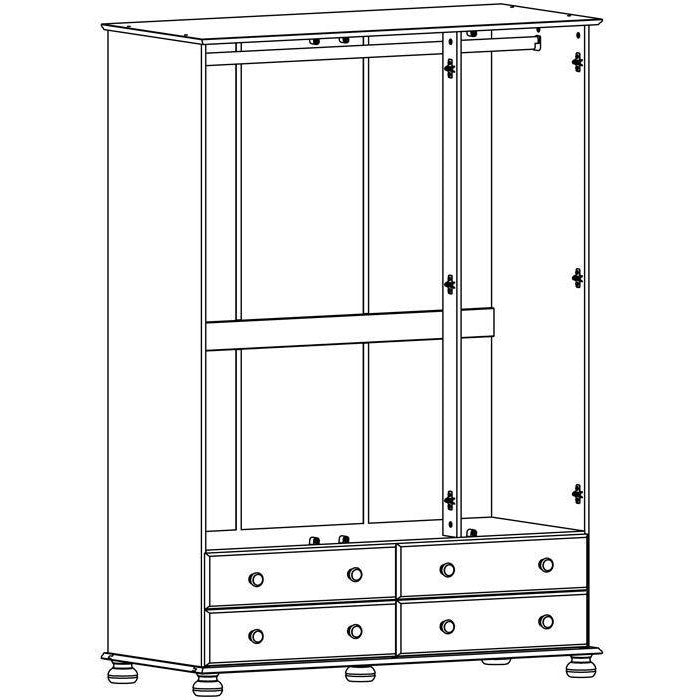 Copenhagen White 3 Door Wardrobe by Lavishway | Wardrobe-45582