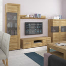 Cortina Oak Finish Wide 2 Doors TV Unit by Lavishway | TV Units Cabinets-30009