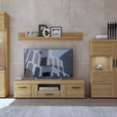 Cortina Oak Finish Wide 2 Doors TV Unit by Lavishway | TV Units Cabinets-30007