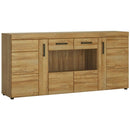 Cortina Oak Finish Glazed Wide Sideboard by Lavishway | Sideboards-44049