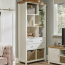 Cotswold Oak Top Finish Cream Bookcase by Lavishway | Book Shelves and Cabinets-35403