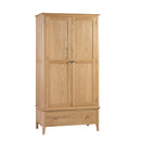 Cotswold Solid Oak 2 Doors 1 Drawer Wardrobe by Lavishway | Wardrobe-20598