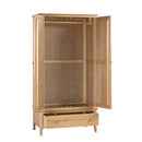 Cotswold Solid Oak 2 Doors 1 Drawer Wardrobe by Lavishway | Wardrobe-20599