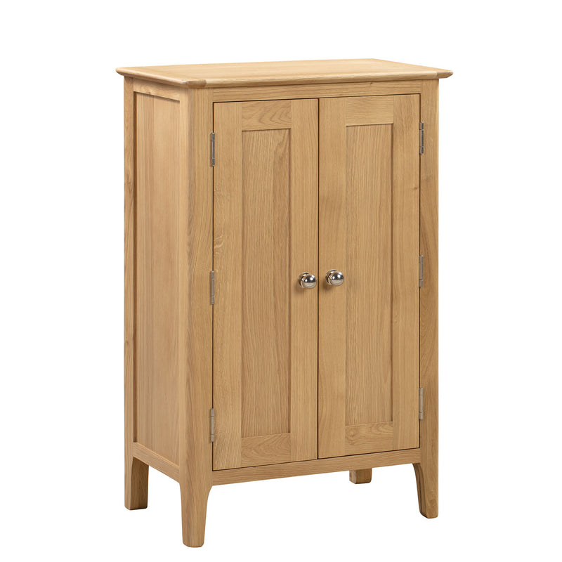 Cotswold Solid Oak 2 Doors Shoe Cabinet by Lavishway | Shoe Cabinets-20533