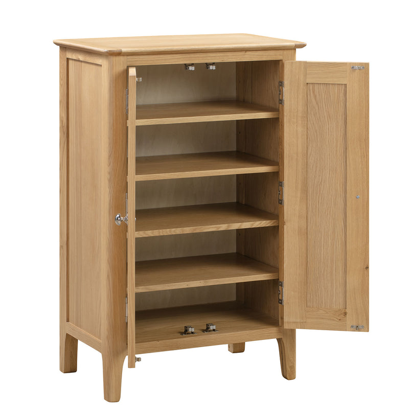 Cotswold Solid Oak 2 Doors Shoe Cabinet by Lavishway | Shoe Cabinets-20534