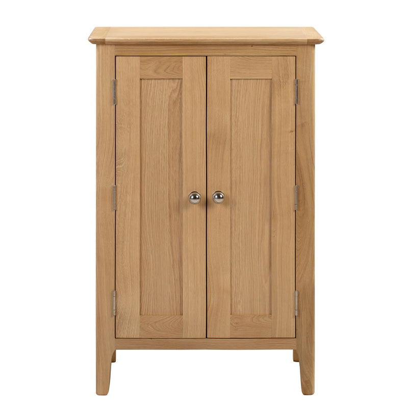 Cotswold Solid Oak 2 Doors Shoe Cabinet by Lavishway | Shoe Cabinets-20535