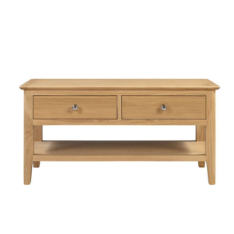 Cotswold Solid Oak 2 Drawers Coffee Table by Lavishway | Coffee Tables-20564