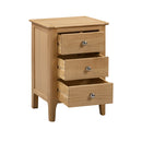 Cotswold Solid Oak 3 Drawers Bedside Table by Lavishway | Bedside Tables-20583