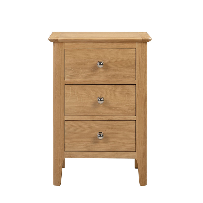 Cotswold Solid Oak 3 Drawers Bedside Table by Lavishway | Bedside Tables-20584