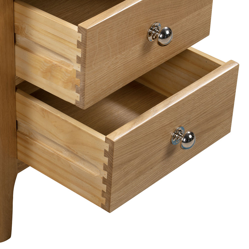 Cotswold Solid Oak 3 Drawers Bedside Table by Lavishway | Bedside Tables-20586