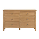 Cotswold Solid Oak 6 Drawers Wide Chest by Lavishway | Chest Of Drawers-20568