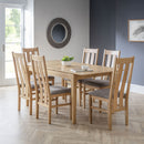 Cotswold Oak Dining Chair With Fabric Seat by Lavishway | Dining Chairs-20549
