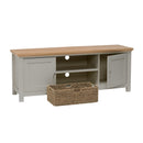 Cotswold Oak Top Grey 2 Door TV Unit by Lavishway | TV Units Cabinets-35435
