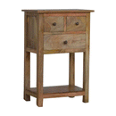 Country Solid Wood 3 Drawers Telephone Table by Lavishway | Side Tables-21296