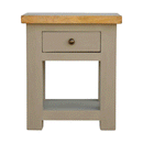 Country Oak Top 1 Drawer Grey Bedside Table by Lavishway | Bedside Tables-21289