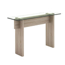 Croce Glass Top & Oak Console Table by Lavishway | Hallway Console Table-23233