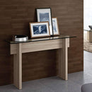 Croce Glass Top & Oak Console Table by Lavishway | Hallway Console Table-23230