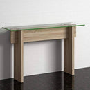 Croce Glass Top & Oak Console Table by Lavishway | Hallway Console Table-23231