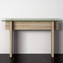 Croce Glass Top & Oak Console Table by Lavishway | Hallway Console Table-23232
