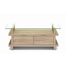 Croce Grey Glass Top & Oak TV Unit by Lavishway | TV Units Cabinets-23273