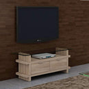 Croce Grey Glass Top & Oak TV Unit by Lavishway | TV Units Cabinets-23270