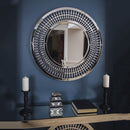 Crystal Decorative Round Modern Wall Mirror by Lavishway | Wall Mirrors-23338