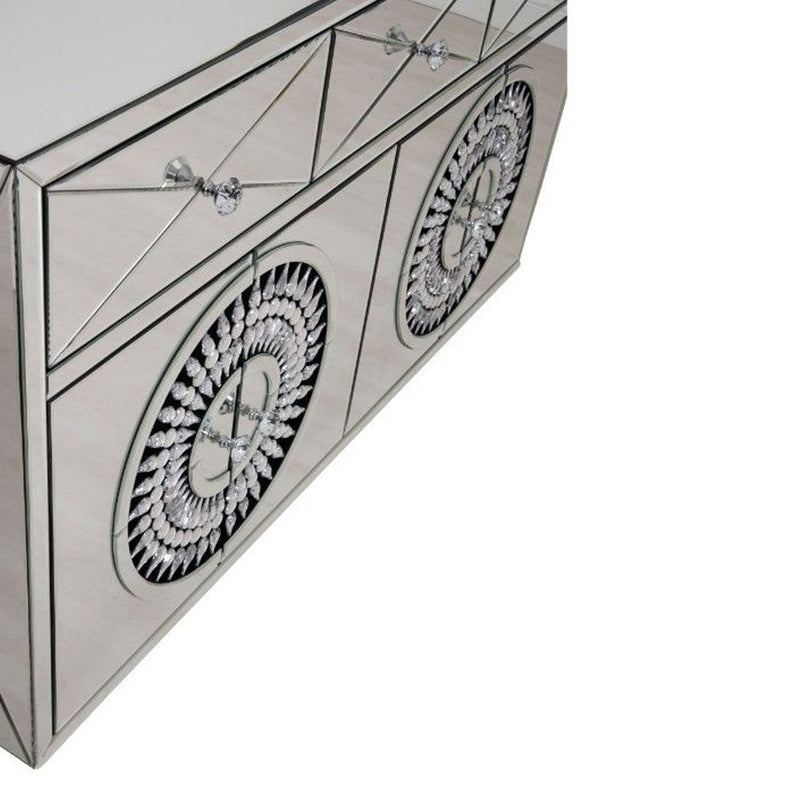 Crystal Mirrored 4 Door & 3 Drawers Sideboard by Lavishway | Sideboards-25784