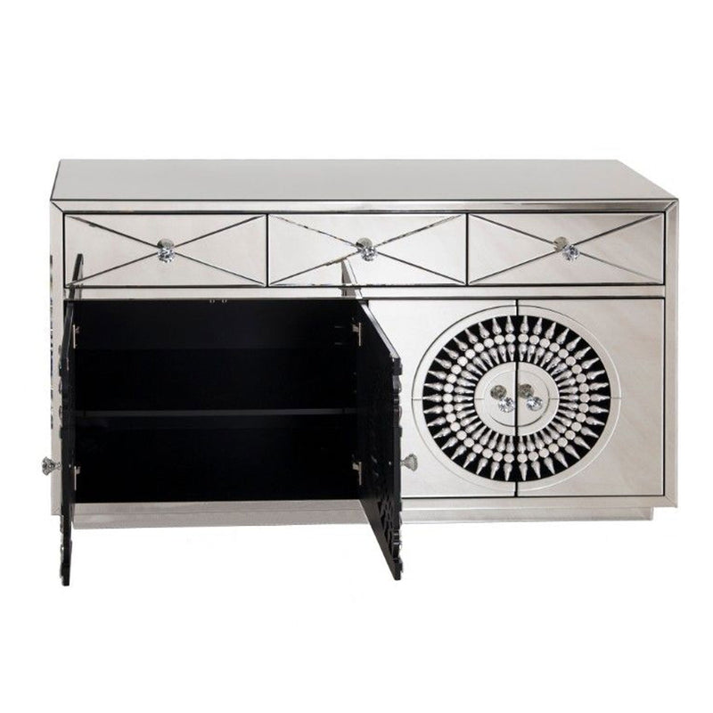 Crystal Mirrored 4 Door & 3 Drawers Sideboard by Lavishway | Sideboards-25780