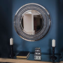Crystal Mirrored Console Table & Round Mirror by Lavishway | Wall Mirrors-25753