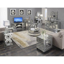 Crystal Mirrored Circular Console Table by Lavishway | Hallway Console Table-25736