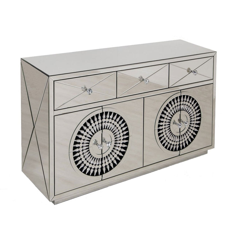 Crystal Mirrored Sideboard & Square Mirror by Lavishway | Wall Mirrors-25750