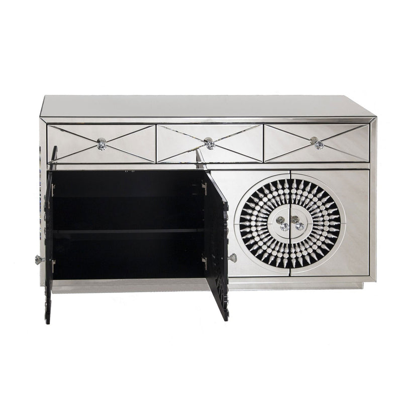 Crystal Mirrored Sideboard & Square Mirror by Lavishway | Wall Mirrors-25749