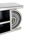 Crystal Intricate Mirrored Detailing TV Unit by Lavishway | TV Units Cabinets-25742