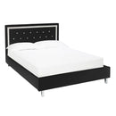 Crystalle Tufted Headboard Faux Leather Bed by Lavishway | Leather/Faux Beds-28557