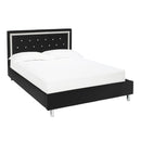 Crystalle Tufted Headboard Faux Leather Bed by Lavishway | Leather/Faux Beds-28560